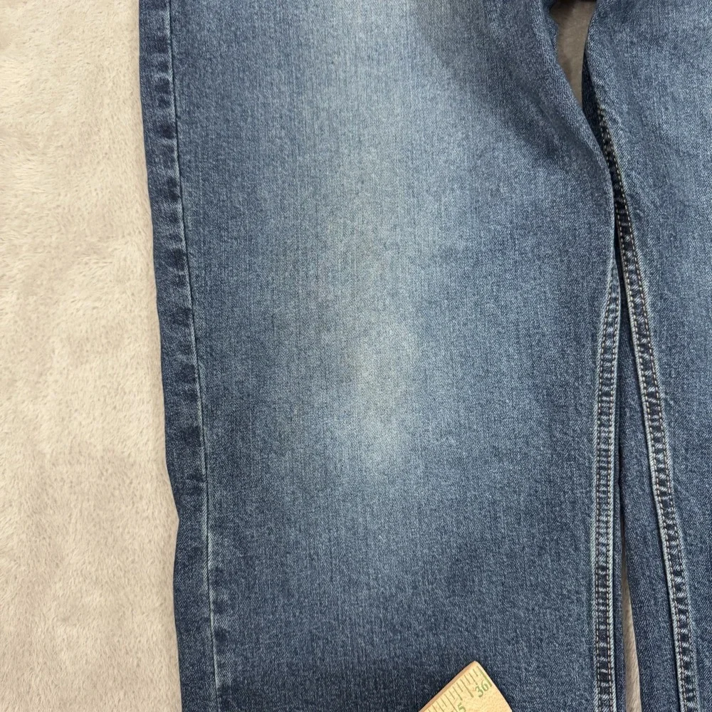 Levi Strauss Signature Jeans Mens 40x32 Blue Relaxed Straight Whiskered Workwear